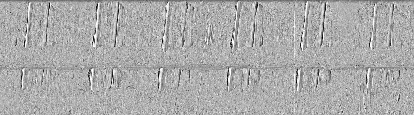 10 Rozvinutý plást střely se stopami vývrtu hlavně snímaný 3D skenerem BalScan