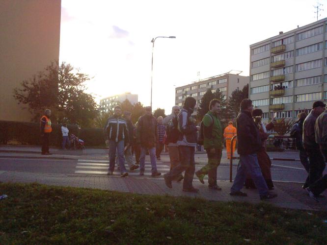 Blokáda silnice 1/33 u Slavie v Náchodě 26.10.2010