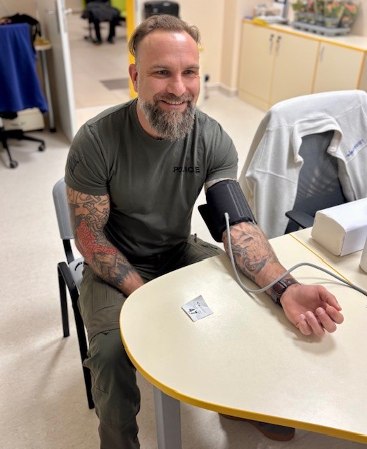 Darování krve - policisté ze  Speciální jednotky Temelín