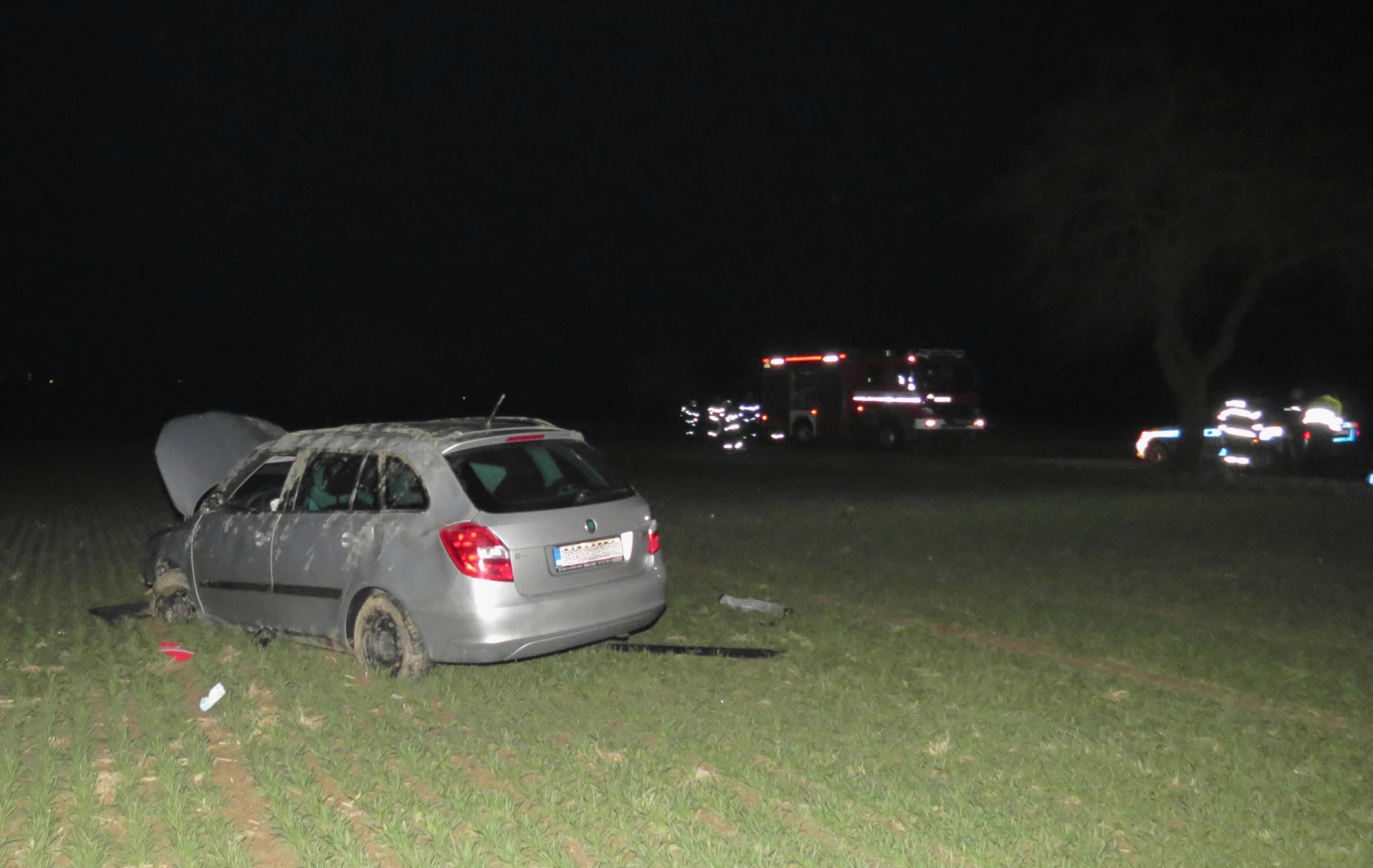 Havarovaná Škoda Fabia - Rybova Lhota - 01.JPG