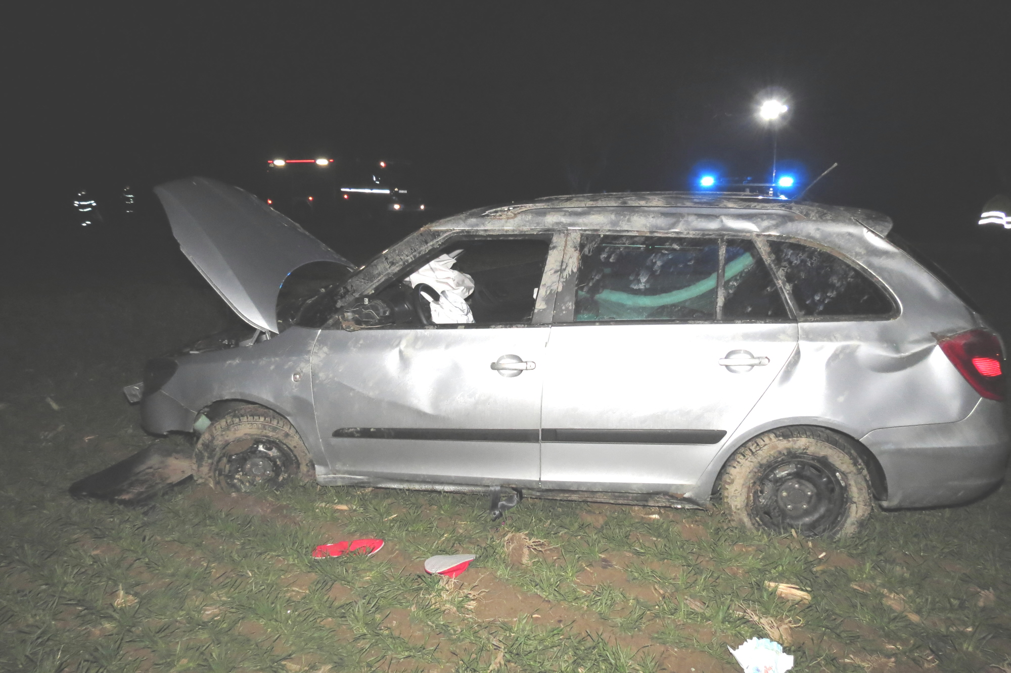 Havarovaná Škoda Fabia - Rybova Lhota - 02.JPG