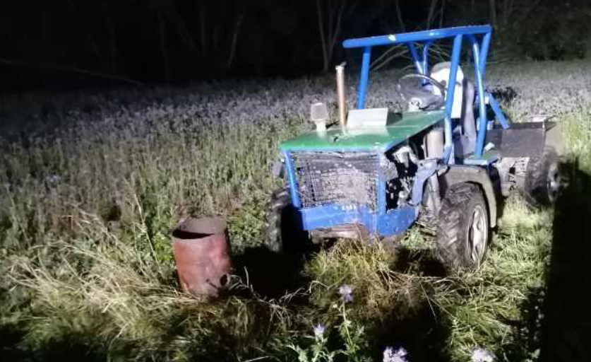 Havarovaný traktor