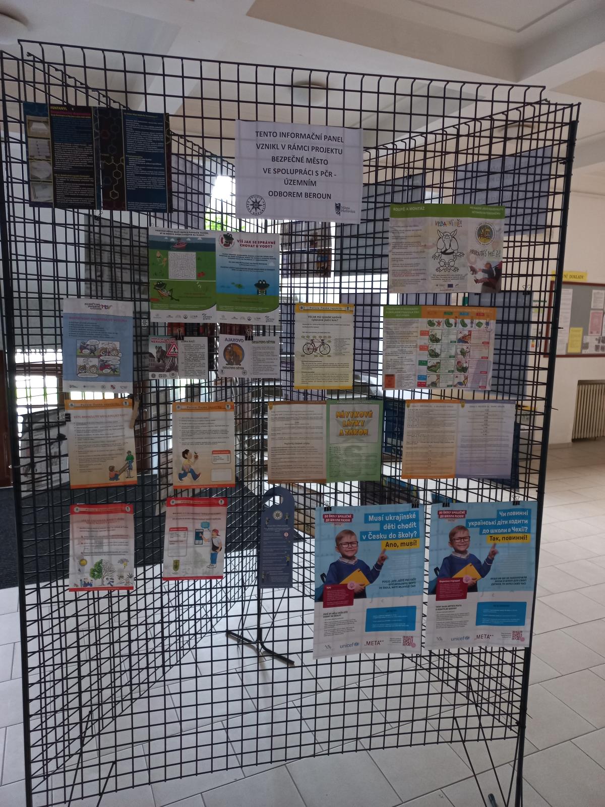 Informační panel v budově MěÚ Hořovice