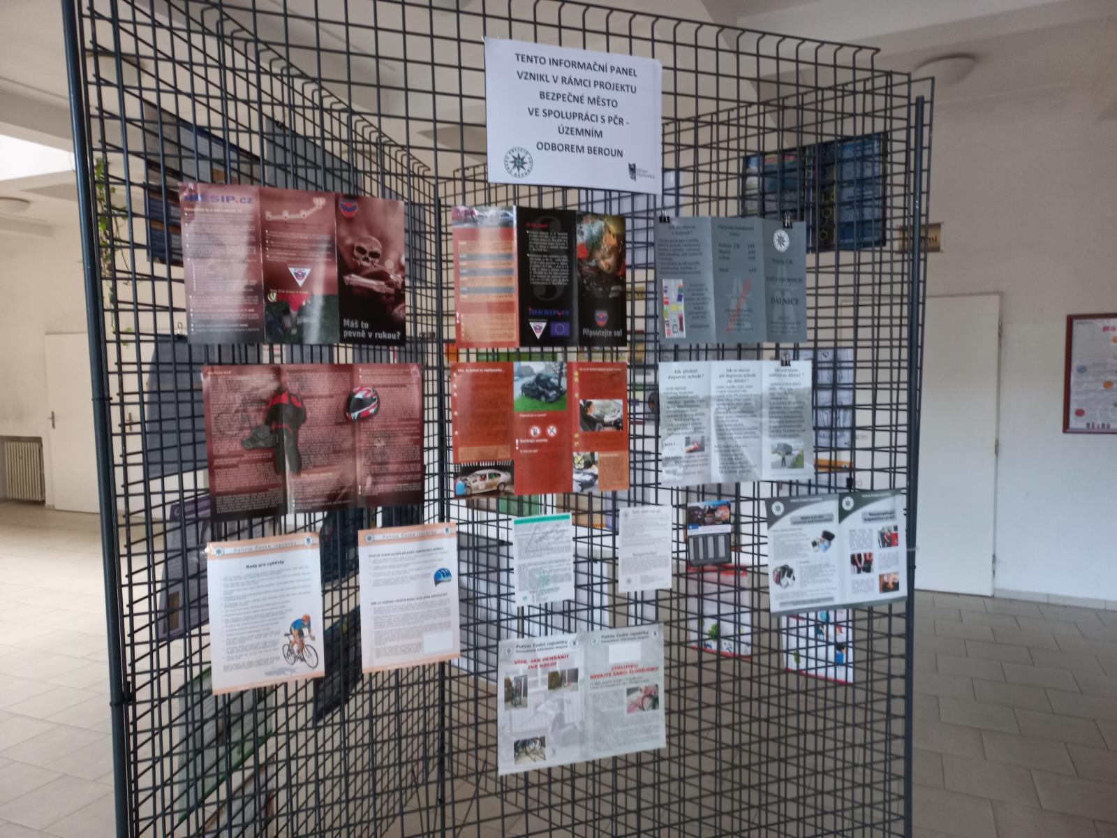 Informační panel v budově MěÚ Hořovice