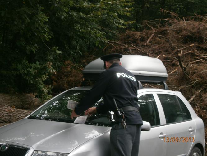 Kontroly vozidel houbařů u lesa