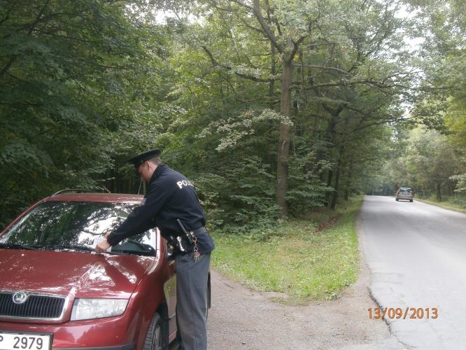 Kontroly vozidel houbařů u lesa