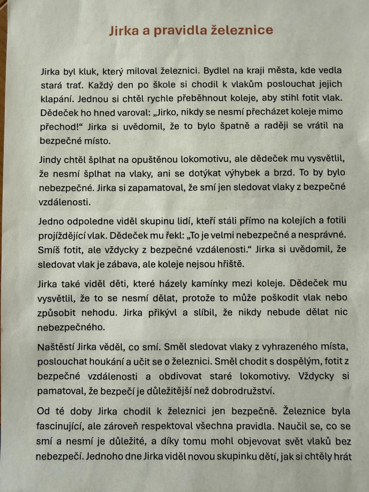 Literární kategorie 3. místo ZŠ a MŠ Hradec Králové - Malšova Lhota (zkráceno)