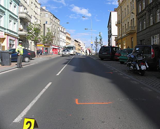 Místo dopravní nehody.