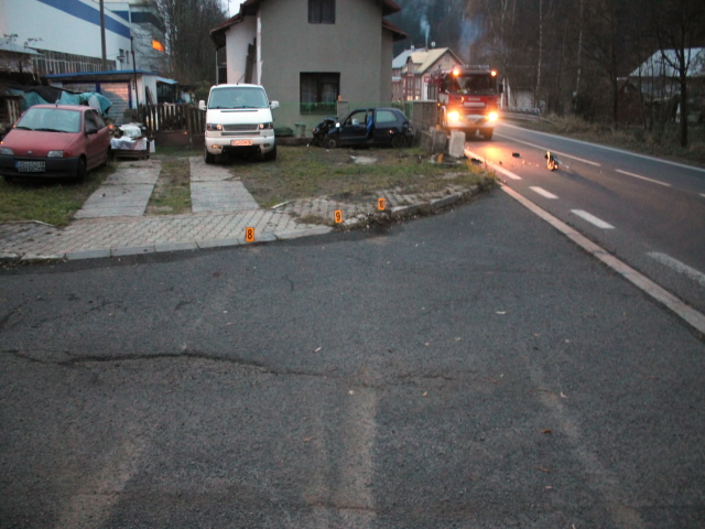 Místo dopravní nehody.