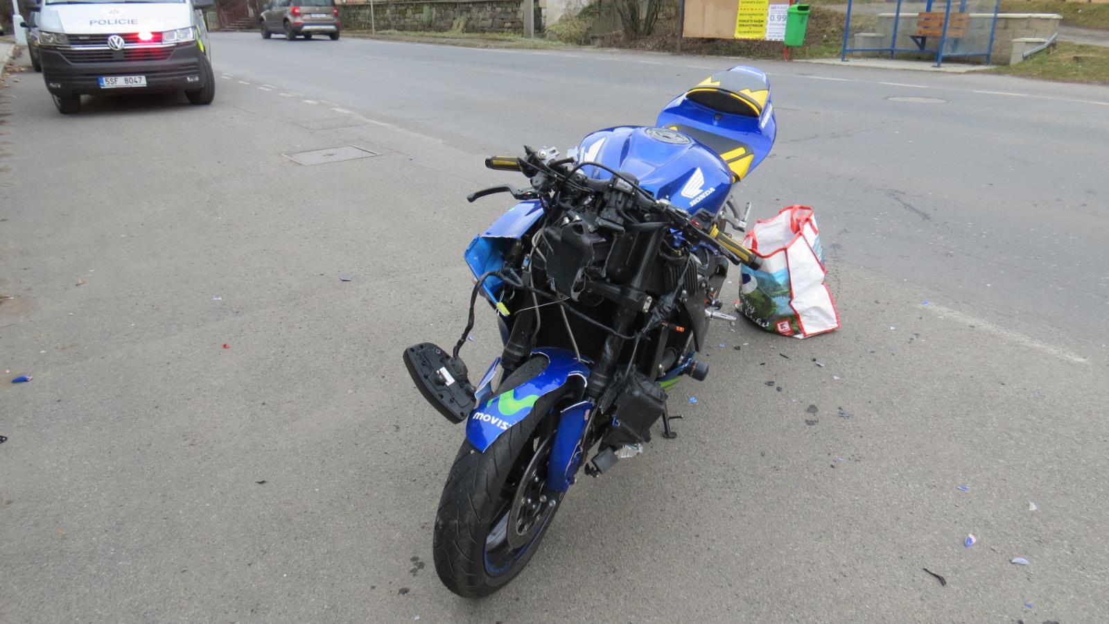 Motocykl po nehodě