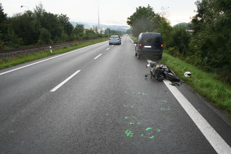 Nehoda motorkářka