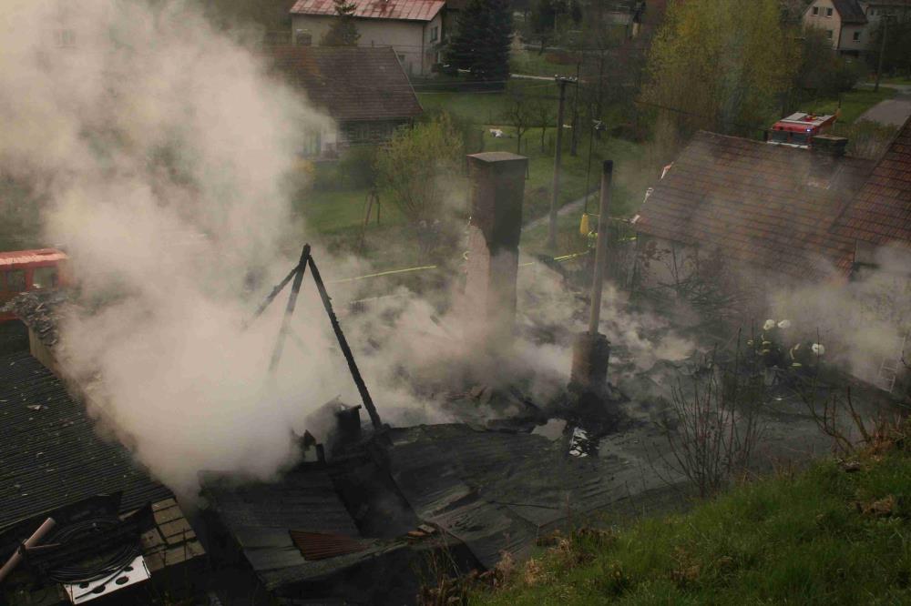 Požár roubenky-usmrcení z nedbalosti