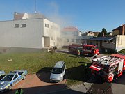 Požár skladu pyrotechnicky