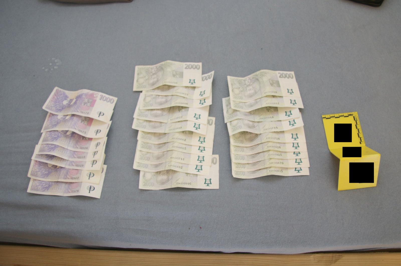 Při domovní prohlídce byla zajištěna finanční hotovost.