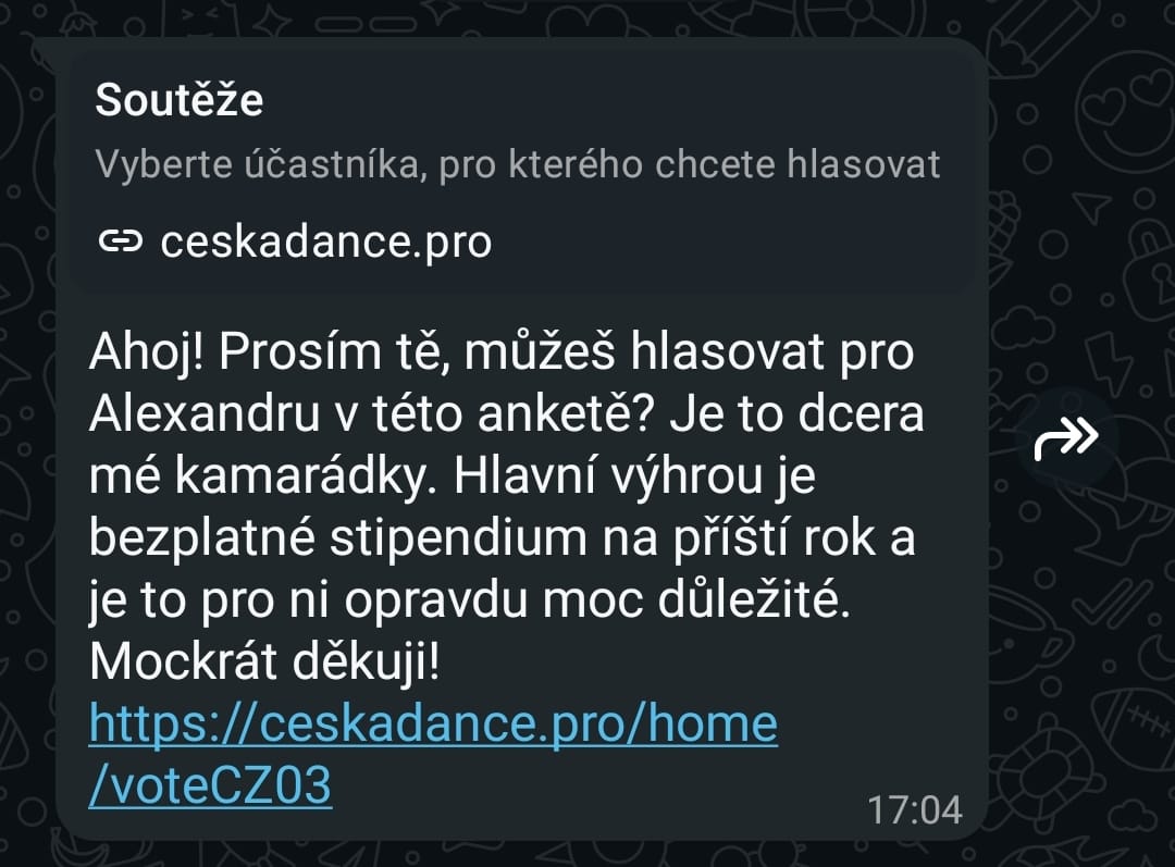 Příklady podvodných zpráv