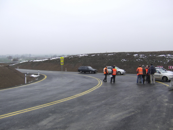 Provizorní napojení obchvatu-ve směru od Vysokého Mýta