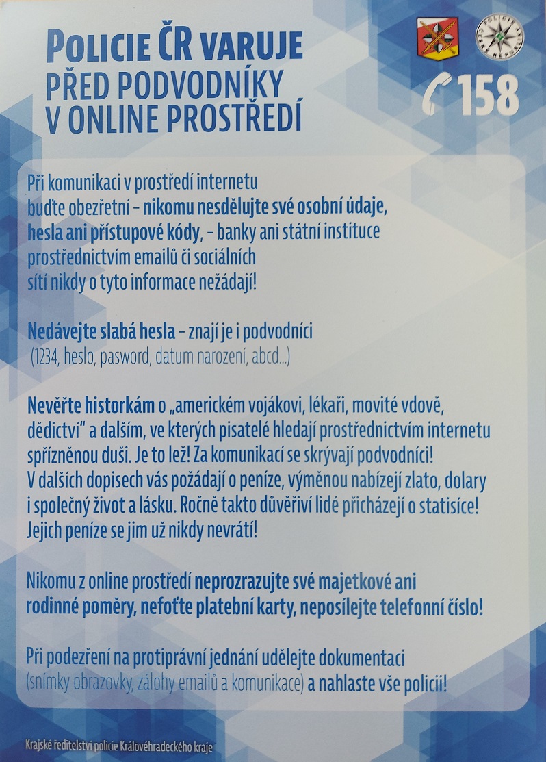 Senioři, pozor na nebezpečí online!