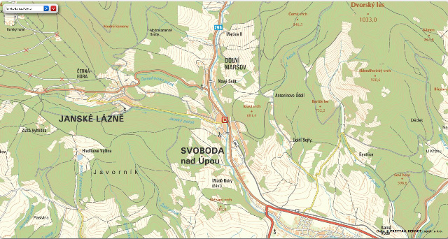 Svoboda nad Úpou mapa