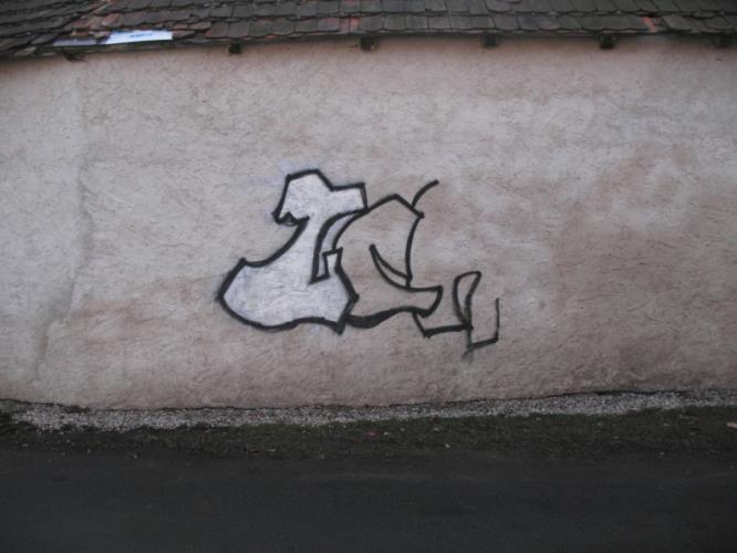 Tyršovy sady - malůvka na zdi domu 