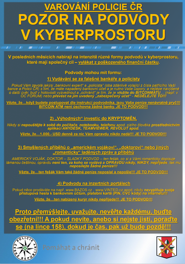 Varování Policie ČR
