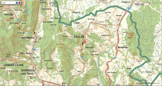 Žacléř mapa