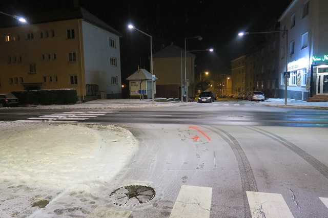Znojmo, křižovatka ulic Rooseveltova a Jiráskova