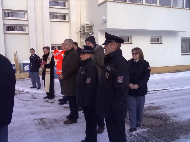 na prezentaci hasičské techniky
