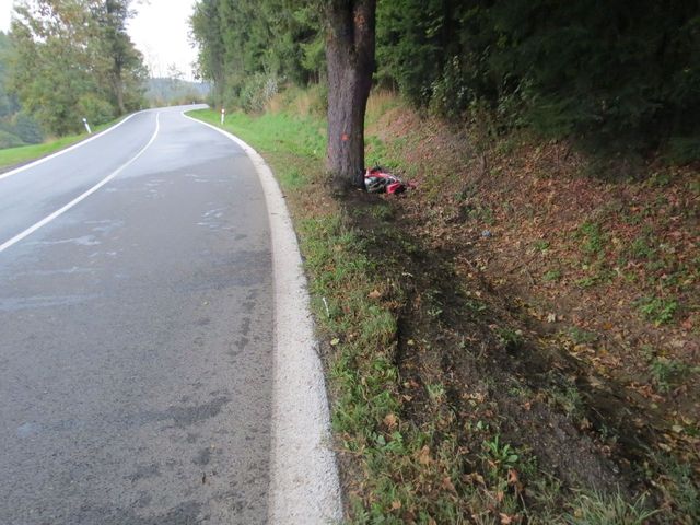 havárie motocyklu u Písařova