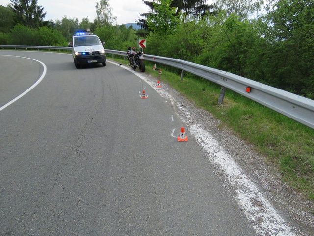 havárie motorkáře Sobotín