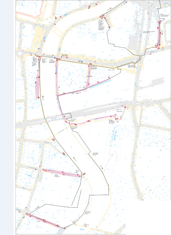 mapa závodu a dopravních omezení