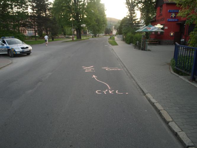 místo střetu ve Vsetíně