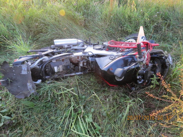 motocykl po nehodě