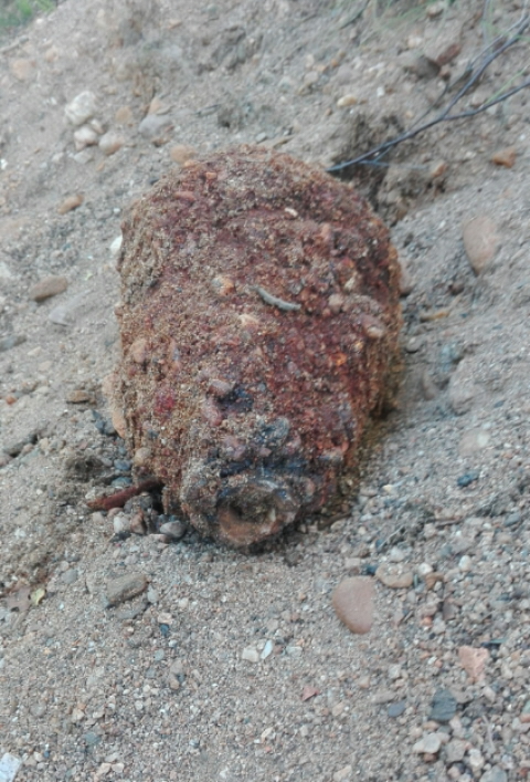 nález munice - hlavice panzerfaust