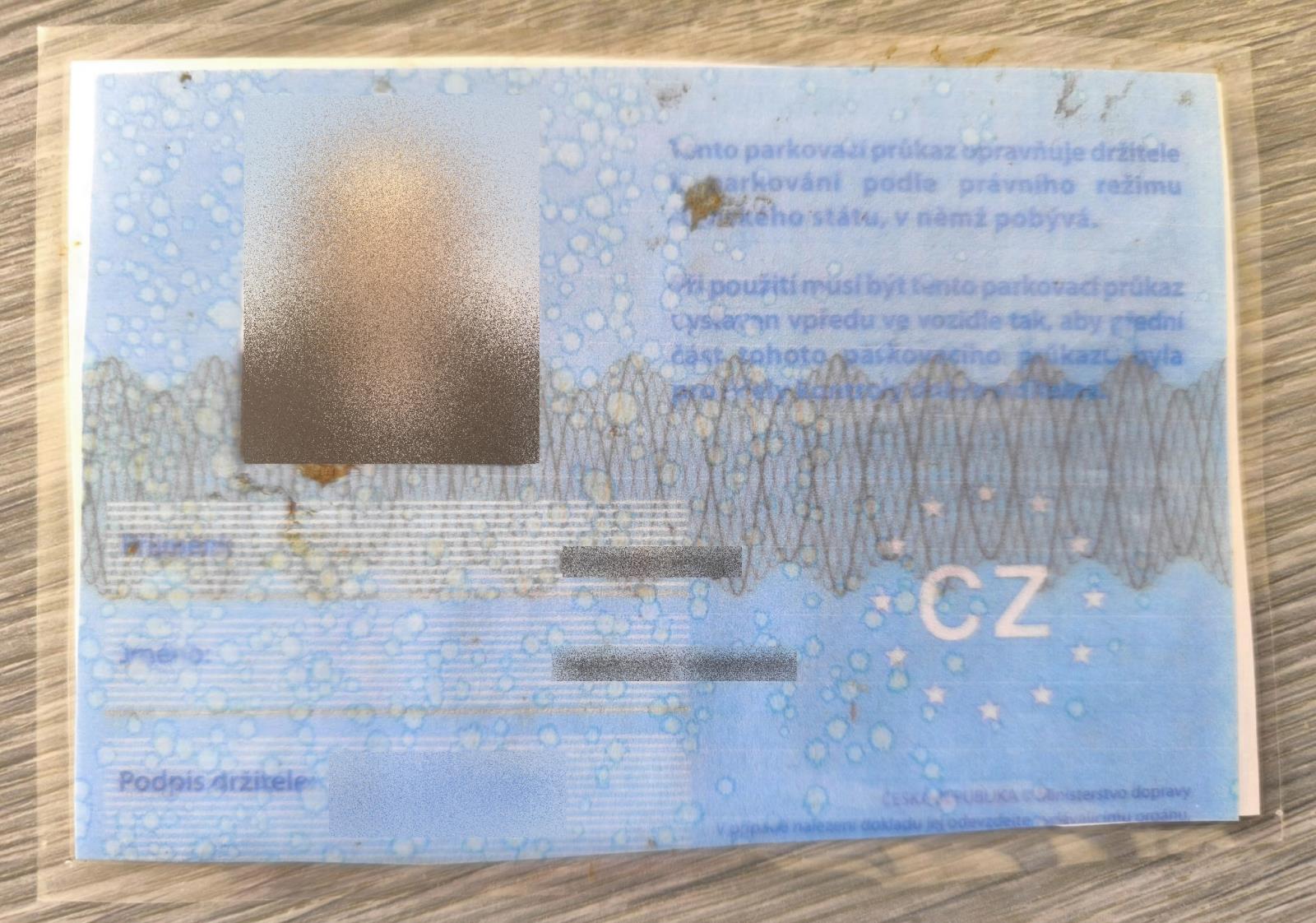 parkovací průkaz 2