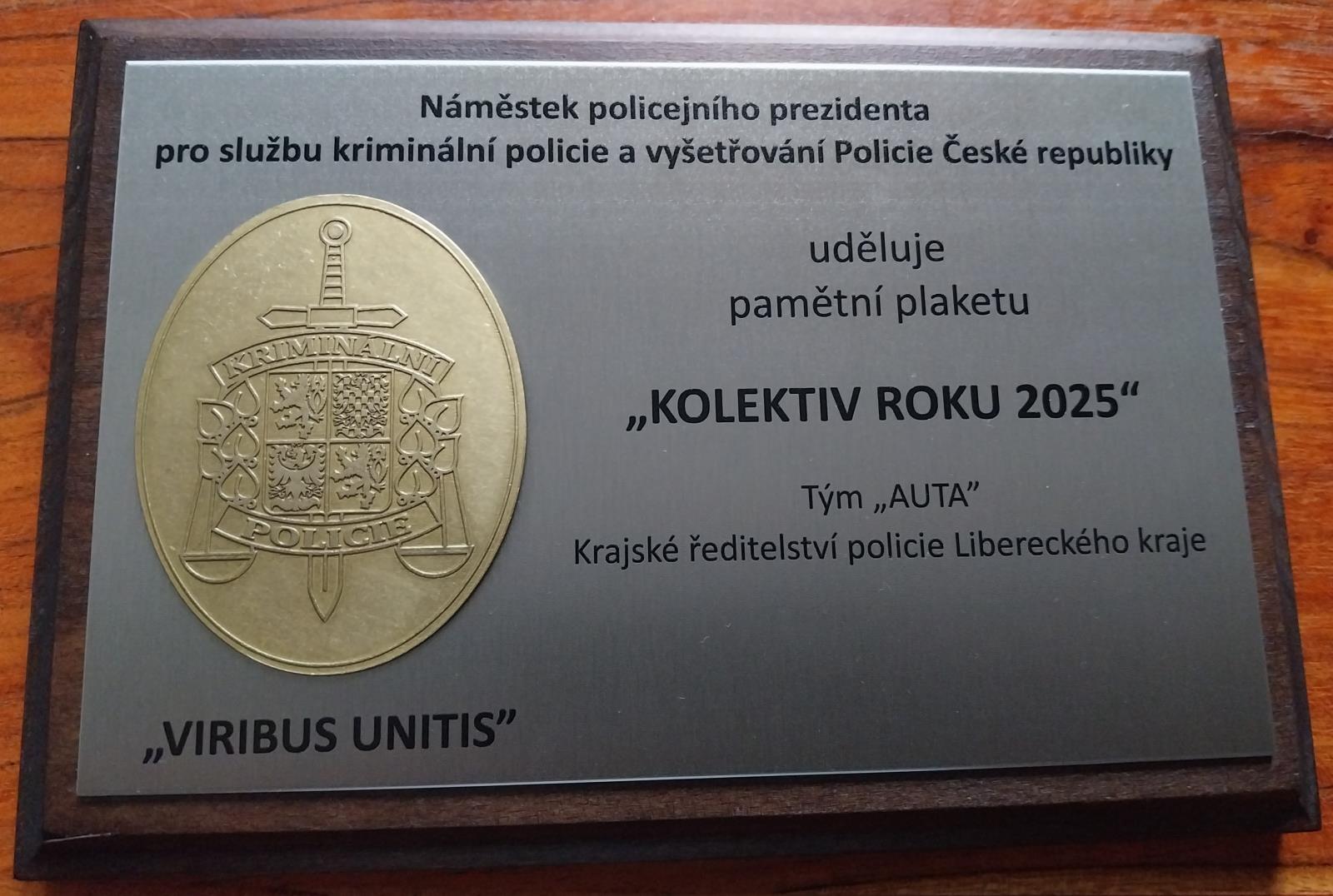 plaketa Kolektiv roku 2025