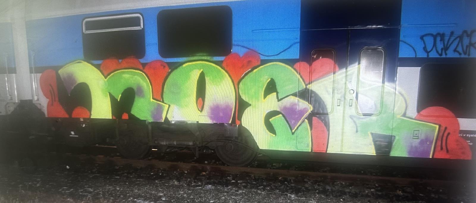 posprejovaný vlak