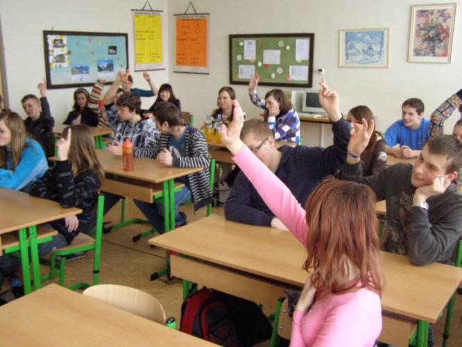 u deváťáků na besedě