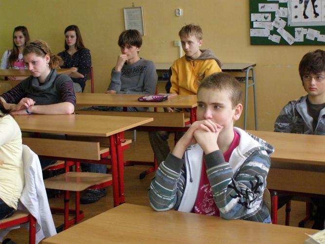 u deváťáků na besedě