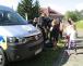 ukázky policejní práce a techniky na letních dětských táborech