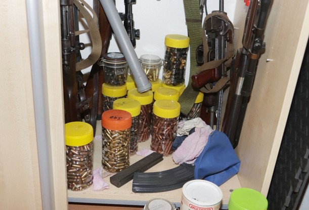 zajištěné zbraně a střelivo