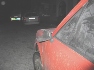 nehoda 10.1.09 S takto zamrzlým oknem je zpětné zrcátko stejně zbytečné 