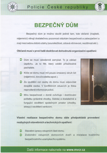 bezpečný dům - leták 