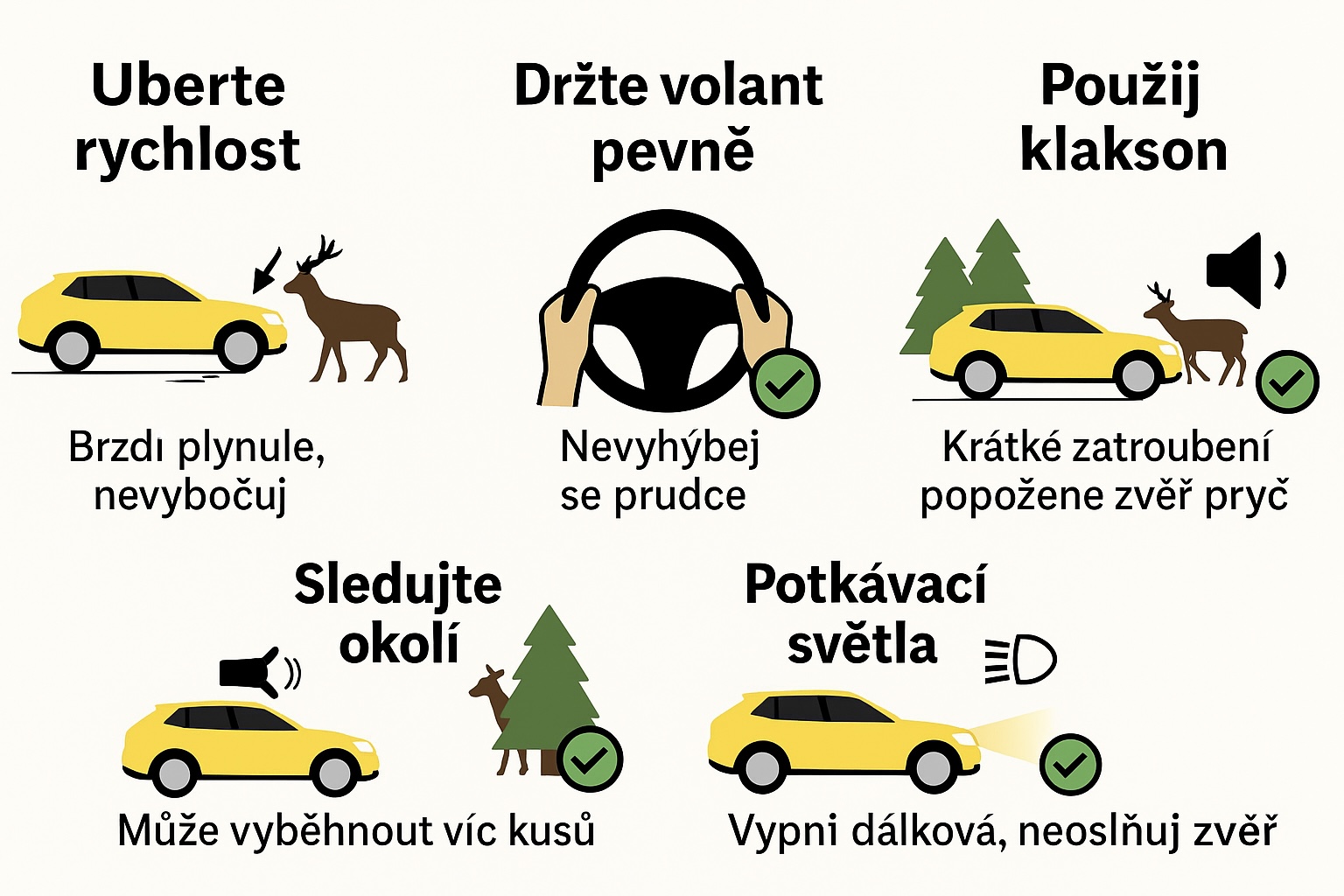 Grafické zpracování chování řidiče - zvěř