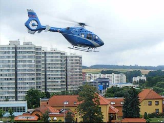 Vrtulník PČR nad Táborem