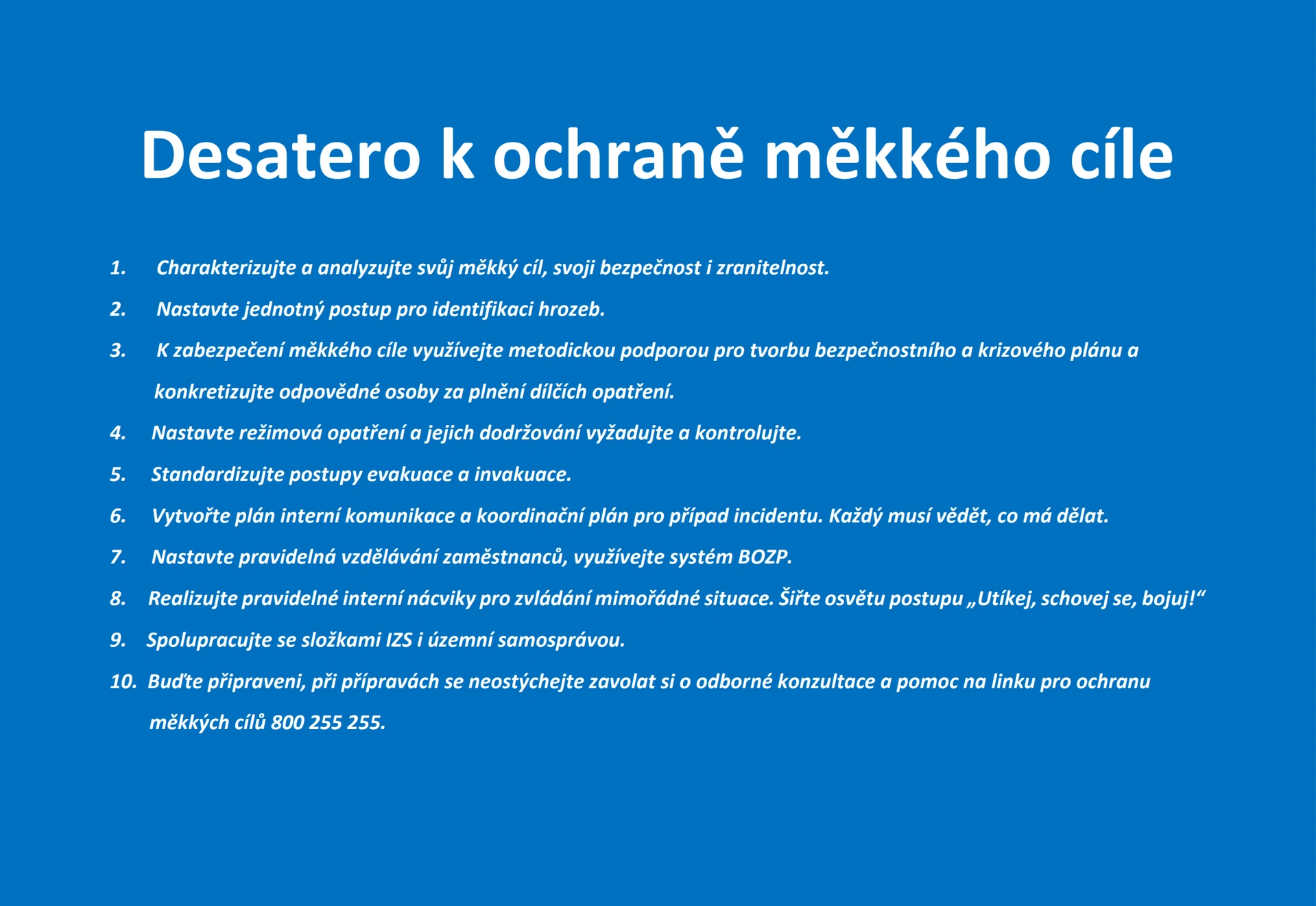 Informace pro provozovatele