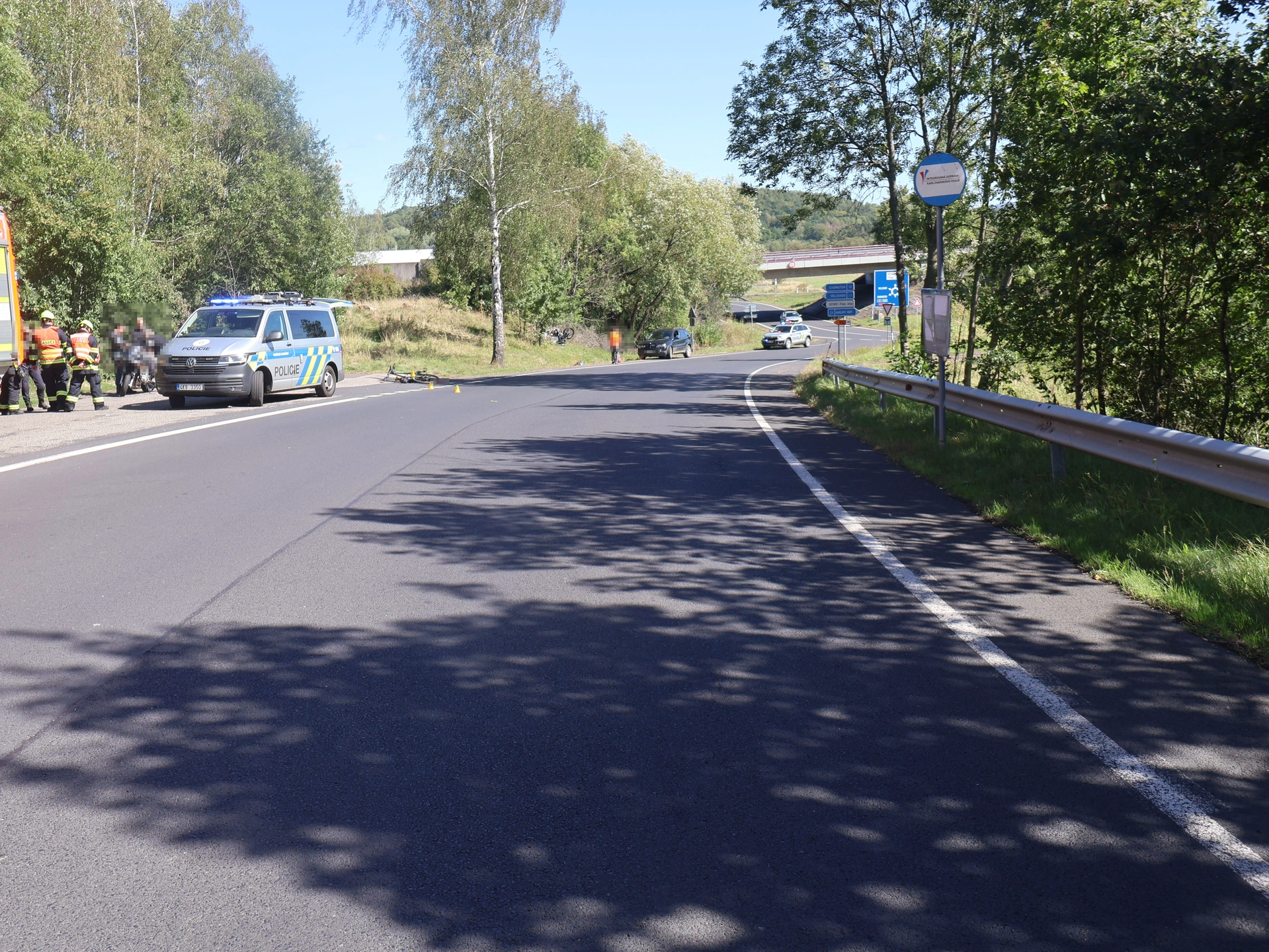 Dopravní nehoda motocyklu a cyklisty