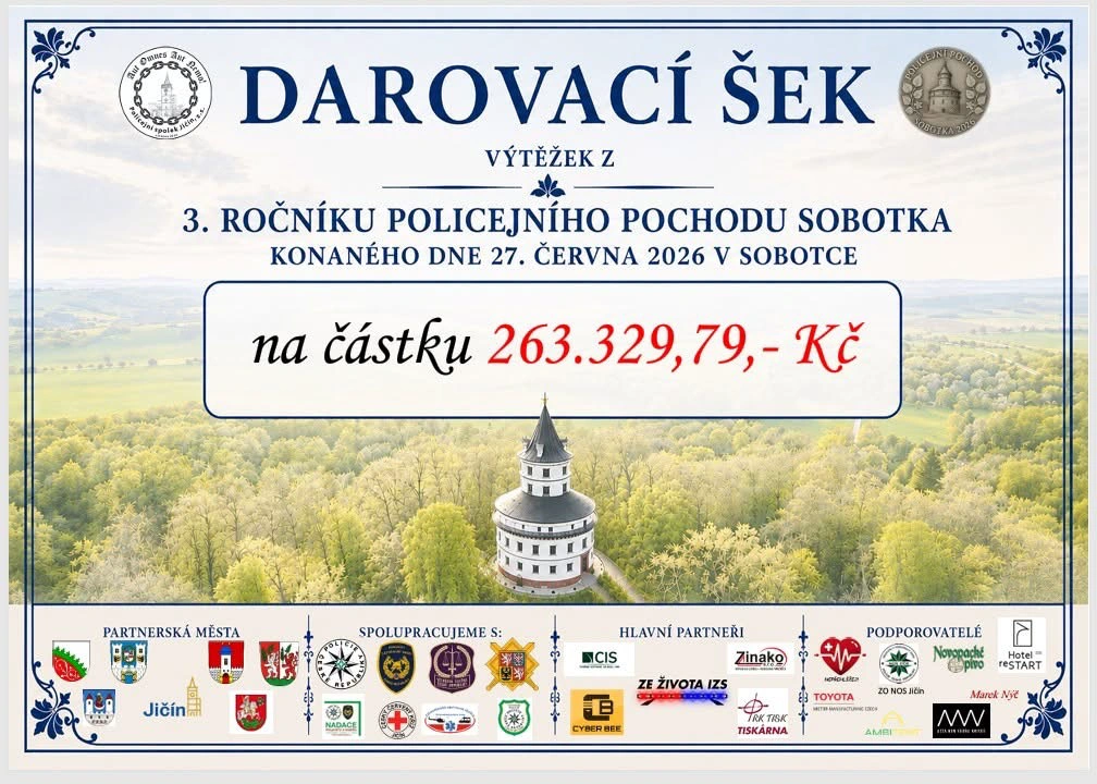 Policejní pochod Sobotka 2026 vyvrcholil slavnostním aktem